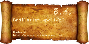 Brüszler Apolló névjegykártya